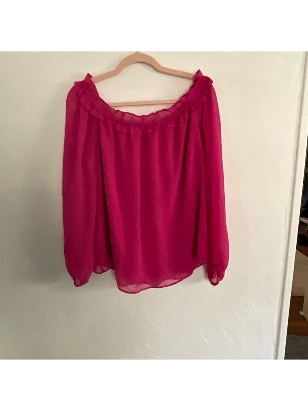 INC International Concepts Off the Shoulder Ruffle Top Extra Large